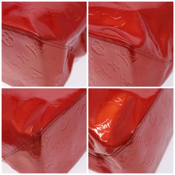 LOUIS VUITTON Monogram Vernis Reade MM Hand Bag Red Rouge M91086 LV Auth gh574 - Picture 14 of 16